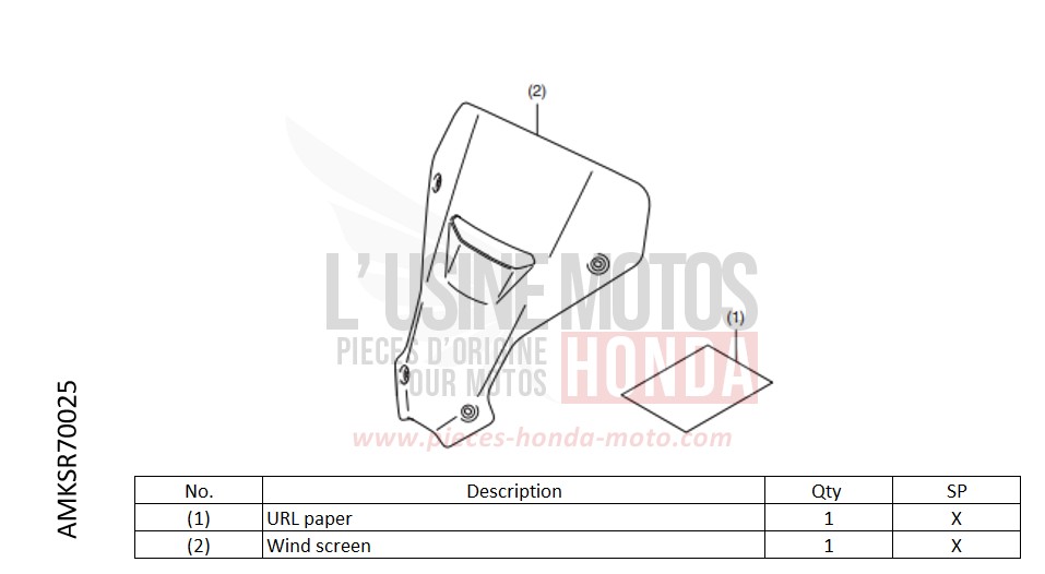 KIT,SMOKE WIND SCREEN de Africa Twin DCT PEARL GLARE WHITE (NHB53H) 2022